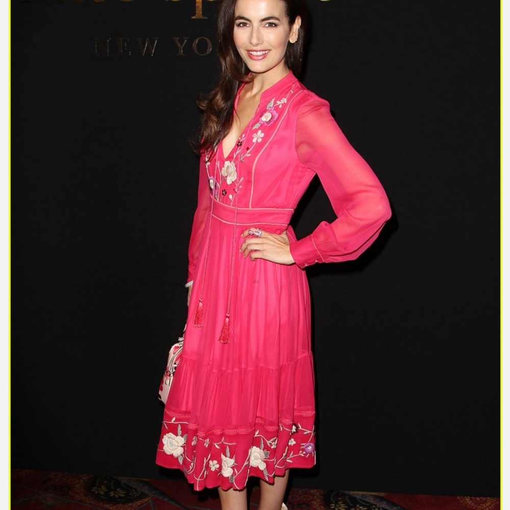Rare Kate Spade Marigold Embroidered Floral Dress size 14 Madison ave collection